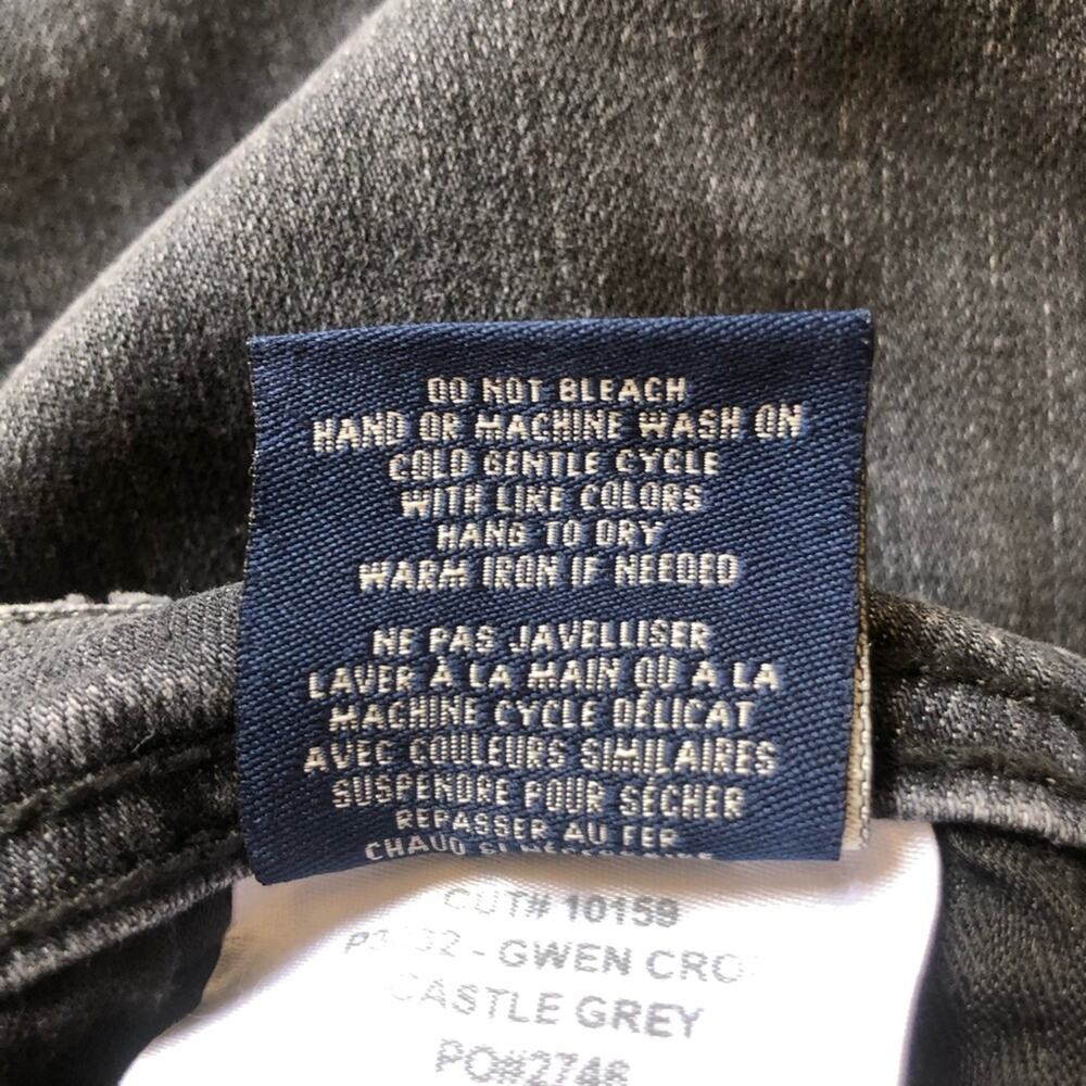 Fidelity Gwen High Rise Skinny Crop Jeans Raw Edge Hem Castle Gray Wash 28 NWT - Picture 9 of 13